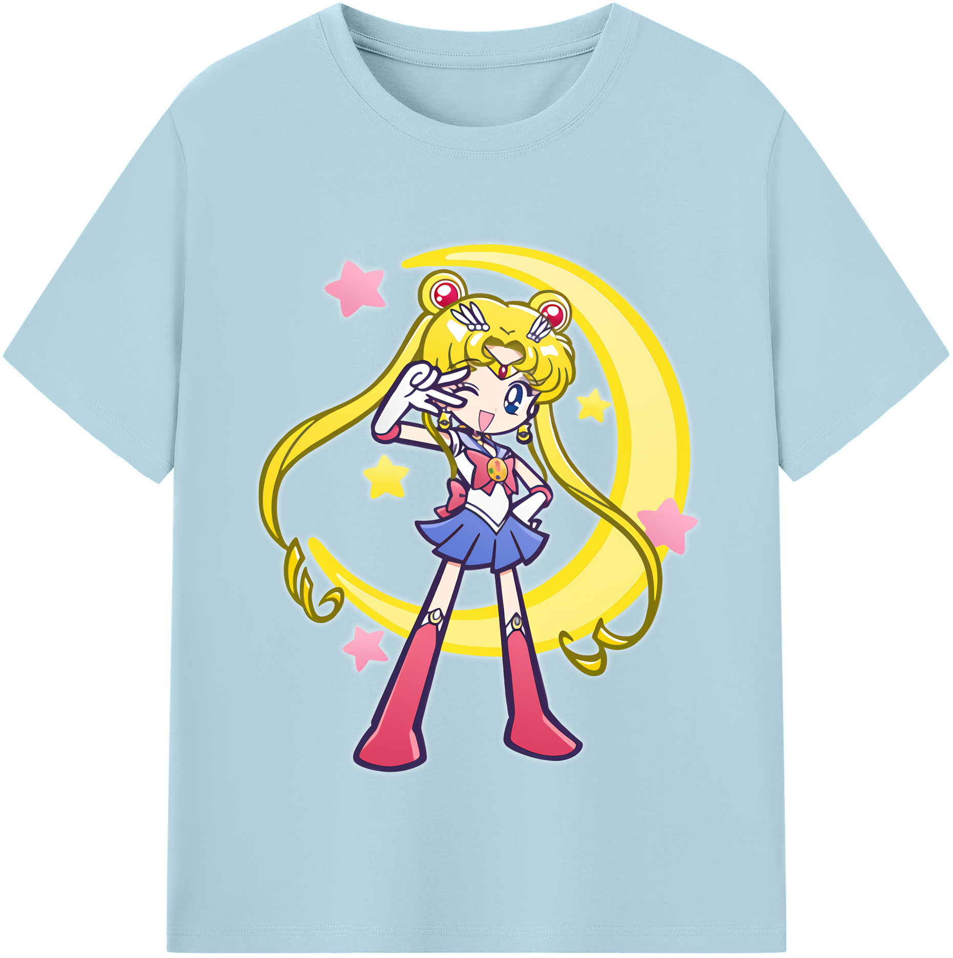 （画像用） 美少女戦士セーラームーン 月野 うさぎ つきの うさぎ Sailor Moon Tsukino Usagi 綿100％半袖Tシャツ（フロントプリント）